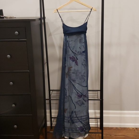 Navy blue long evening dress- XS - Picture 2 of 6